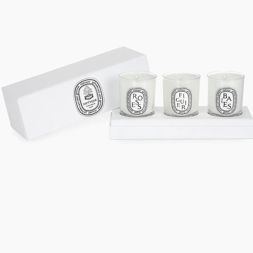 Diptyque Mini Baies (Berries), Figuier (Fig) & Roses Candle Discovery Set